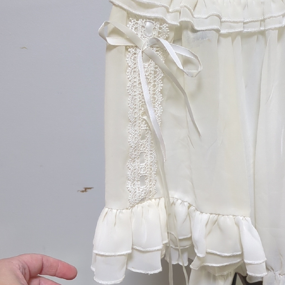 Ruffled Off-Shoulder Cream Blouse - Picture 2 of 4